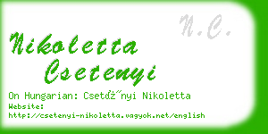 nikoletta csetenyi business card